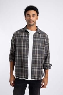 Lando Long Sleeve Check Shirt Iron Stone