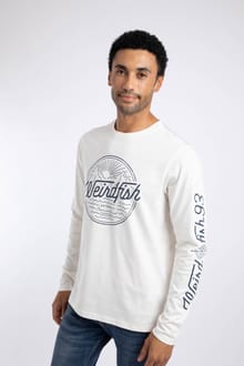 Mountains and Seas Front Print Long Sleeve T-Shirt Dusty White