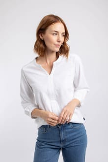 Mabel Broidery 3/4 Sleeve Top Eggnog
