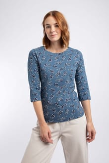 Rachel Printed Jersey T-Shirt Adriatic Blue