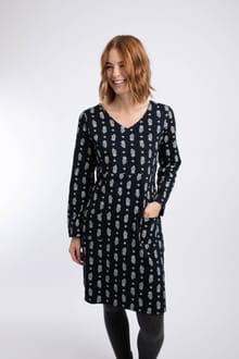 Hope Printed V-Neck Jersey Dress Twilight