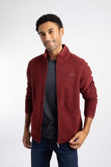 Merrill Full Zip Textured Fleece Barn Red