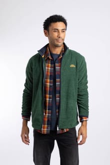 Merrill Full Zip Textured Fleece Laurel Green