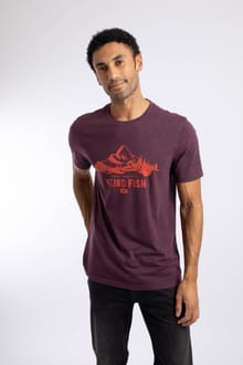Mountain Peak Front Print Graphic T-Shirt Aubergine