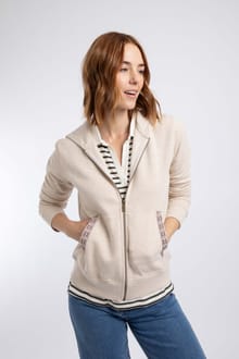 Evrett Full Zip Hoodie Sweatshirt Mocha