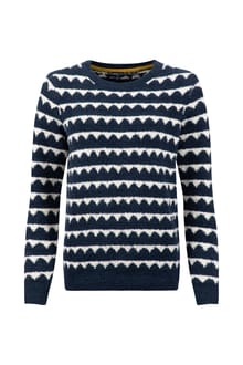 Tyla Cosy Patterned Knit Jumper Navy
