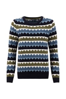 Tyla Cosy Patterned Knit Jumper Winter Green