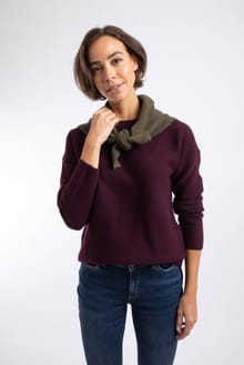 Arlen Textured Crew Neck Jumper Pinot Wine