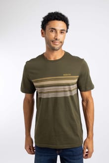 Garside Chest Stripe T-Shirt Oak Green