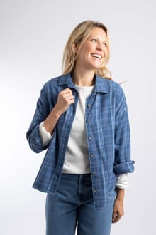 Corin Brushed Check Shirt Ash Blue