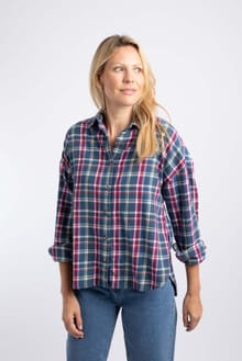Corin Brushed Check Shirt Aster Blue