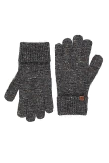 Henning Nep Yarn Knitted Gloves Dark Grey Marl