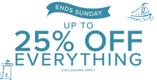 25% off everything ends sunday