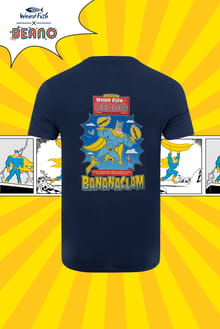 BananaClam Beano Collaboration Back Print Artist T-Shirt Dark Blue