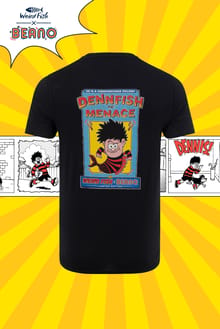 DennFish Beano Collabortation Back Print Artist T-Shirt Black