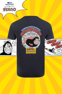 Gnasher Beano Collaboration Back Print Artist T-Shirt Navy