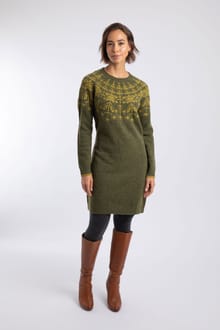 Blakely Fair Isle Knitted Dress Winter Green