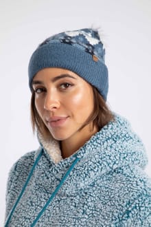 Frady Fair Isle Bobble Hat Ash Blue