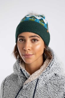 Frady Fair Isle Bobble Hat Bottle Green