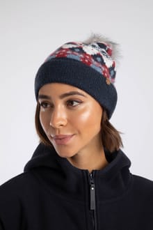 Frady Fair Isle Bobble Hat Navy