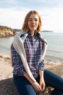 Corin Brushed Check Shirt Aster Blue