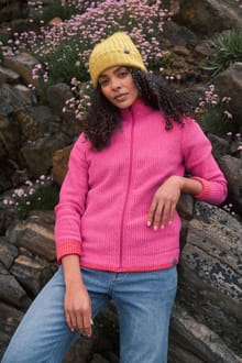 Ariana Full Zip Grid Fleece Foxglove