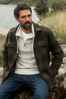 Tyburn Check Fleece Shacket Olive Moss