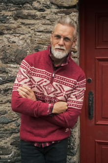 Kilnworth 1/4 Zip Fair Isle Jumper Red