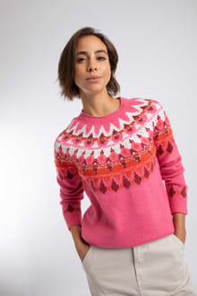 Lowell Fair Isle Jumper Blossom Pink