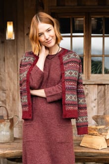 Hollan Fair Isle Cardigan Rhubarb
