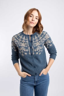 Sandy Fair Isle Cardigan Ash Blue