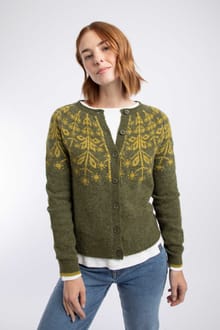 Sandy Fair Isle Cardigan Winter Green