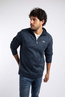 Aled 1/4 Zip Textured Fleece Navy