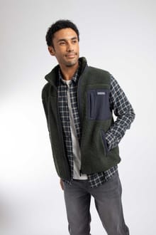 Ashby Full Zip Borg Fleece Gilet Deep Lichen Green