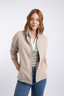 Eve Full Zip Jacquard Polar Fleece SandStone