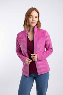 Frankie Full Zip Grid Fleece Dark Raspberry