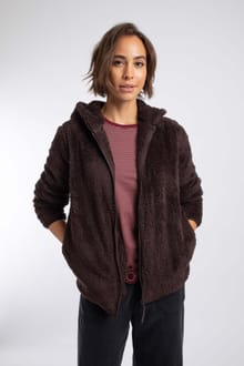 Reece Full Zip Hooded Cosy Fleece Black Coffee