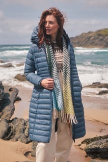 Ravinia Lightweight Padded Long-Line Jacket Ash Blue