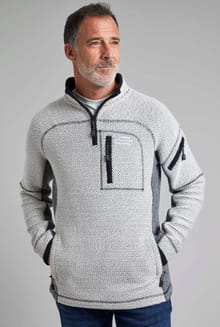 Caddis 1/4 Zip Eco Macaroni Sweatshirt Ecru