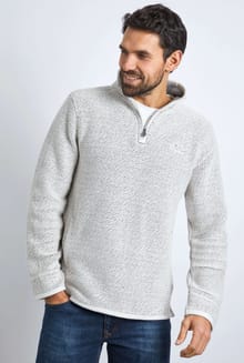 Stern 1/4 Zip Eco Maraoni Sweatshirt Ecru