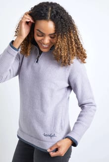 Beyonce Recycled 1/4 Zip Grid Fleece Lilac Hint