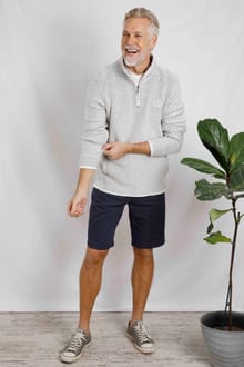 Stern 1/4 Zip Macaroni Sweatshirt Ecru