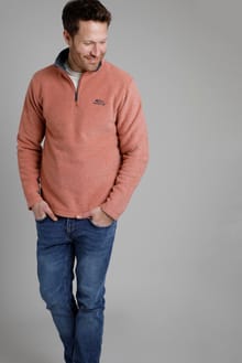 Newark Eco 1/4 Zip Grid Fleece  Baked Clay