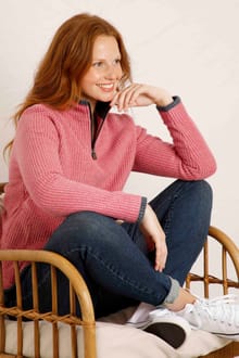 Beye Eco 1/4 Zip Grid Fleece Powder Pink