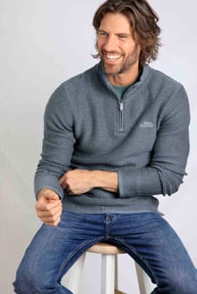Stern 1/4 Zip Eco Macaroni Sweatshirt Dusty Blue