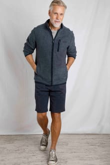 Rossten Eco Full Zip Grid Fleece Navy