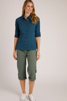 Salena 3/4 Length Trousers Military Green