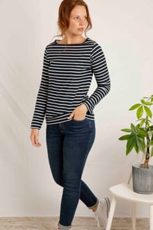 Lanty Organic Long Sleeve Stripe T-Shirt Navy