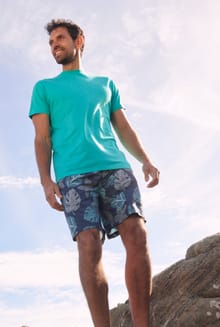 Marina Recycled Printed Board Shorts Navy