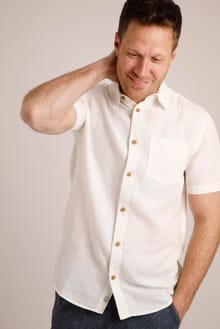 Westray Short Sleeve Linen Rich Shirt Dusty White